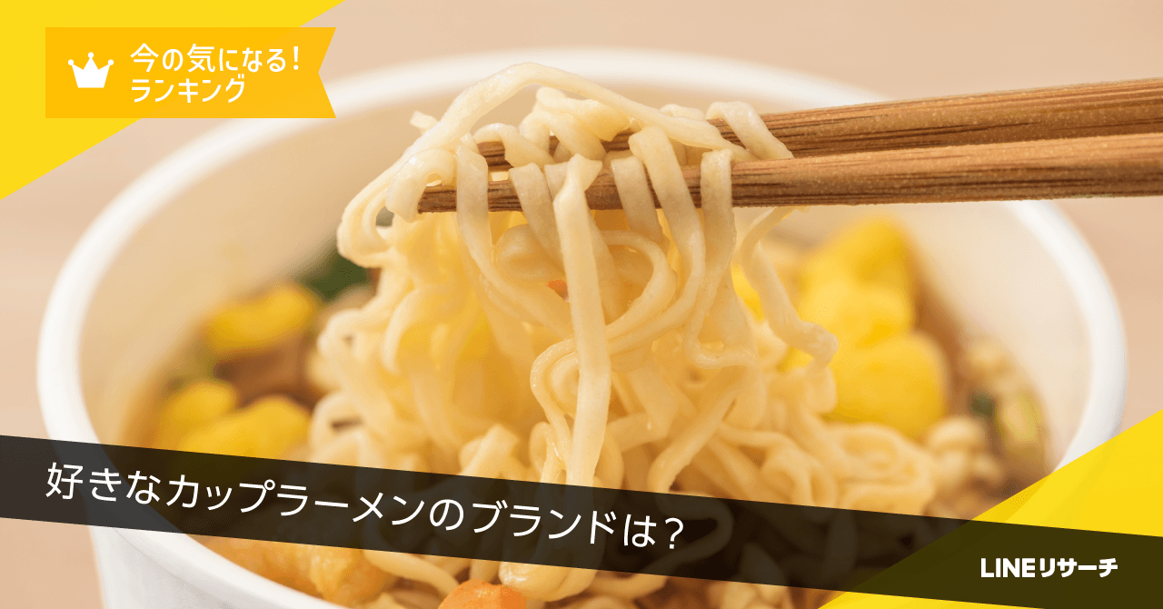 【LINEリサーチ】好きなカップラーメンのブランドは男女ともに「日清 カップヌードル」が1位