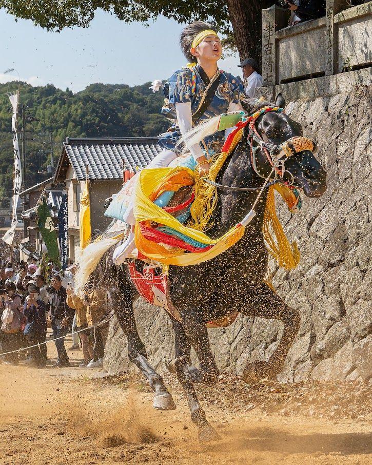 見られるのは国内でここだけ！日本唯一の勇壮な伝統行事　今治市菊間町・お供馬の走り込み