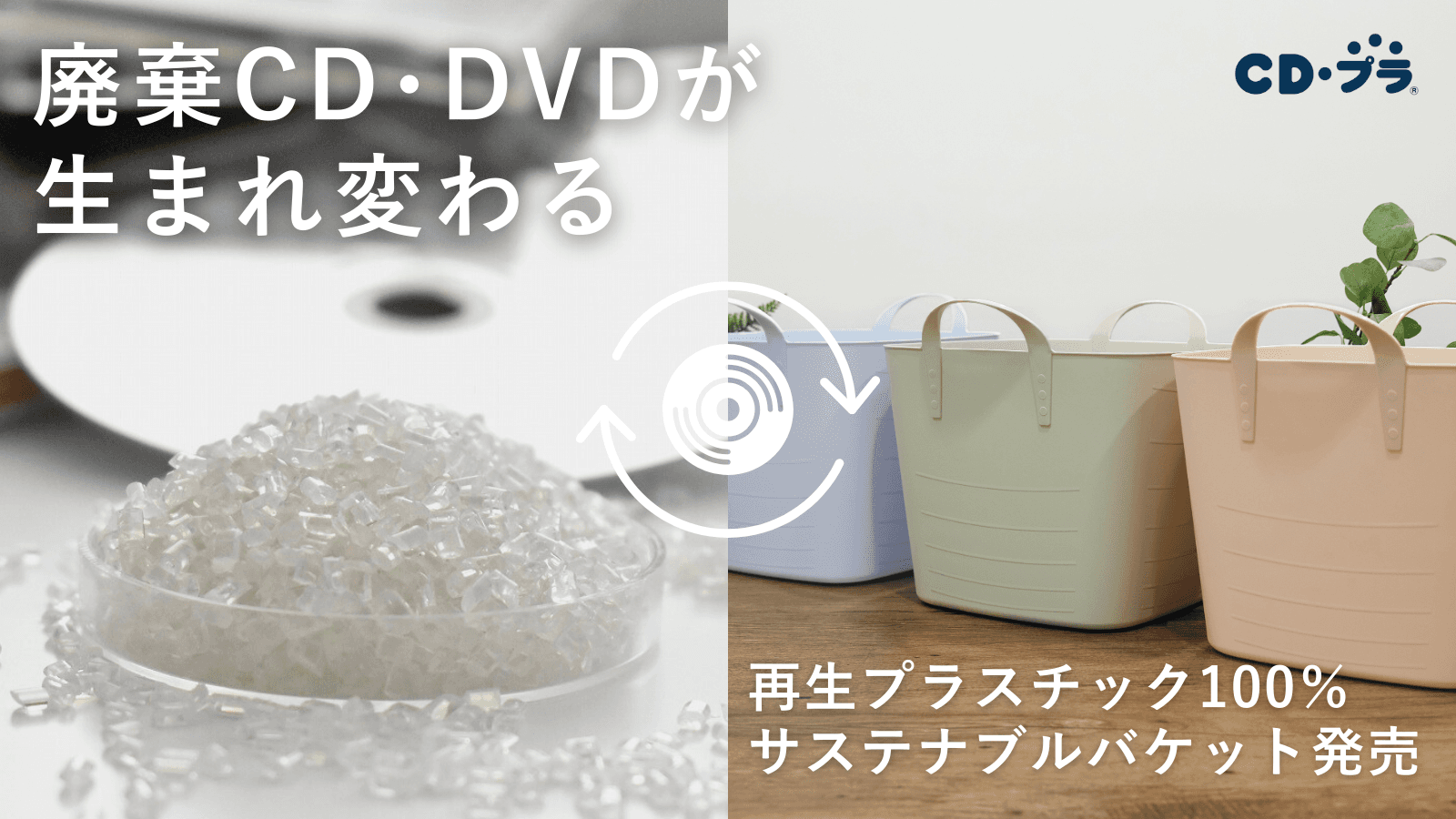 【廃棄CD・DVDが生まれ変わる】再生プラスチック100%「サステナブルバケット」を販売開始