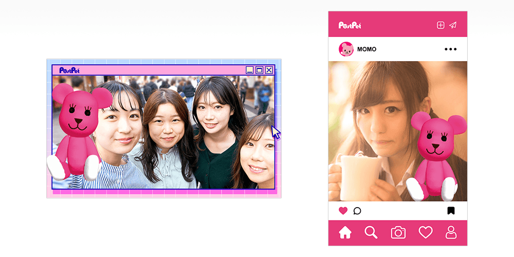 専用アプリのダウンロードは不要、ブラウザだけで手軽に撮影できる！アララ、人気キャラクター「PostPet」のARフォトフレームを制作