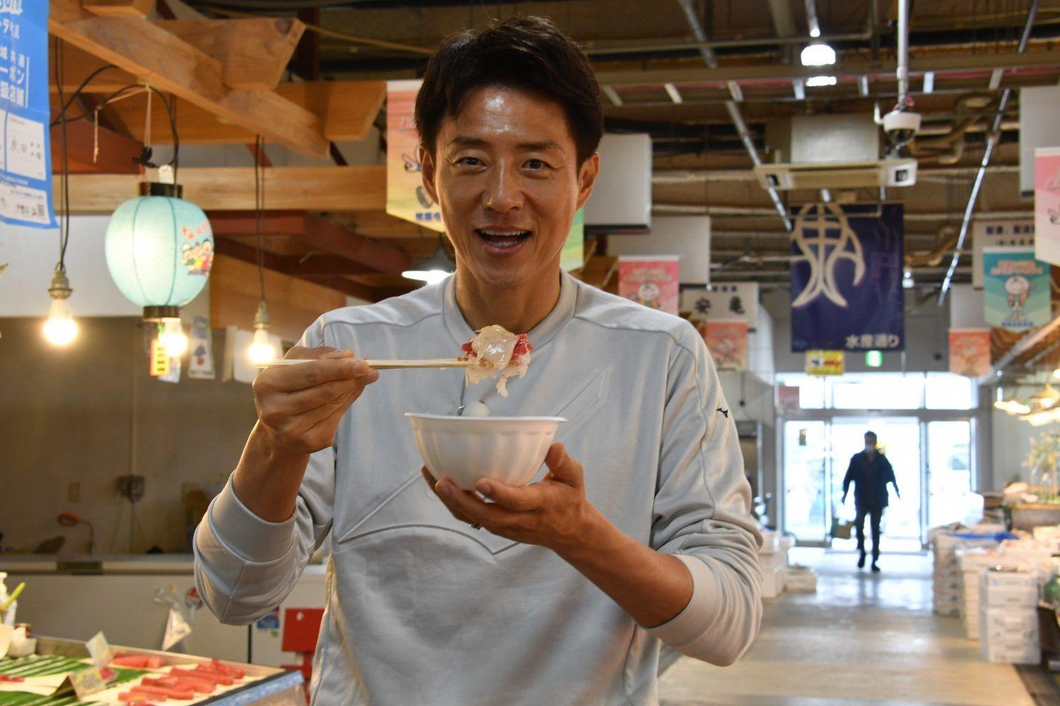 海の幸を好きなだけ！松岡修造が2分半で「のっけ丼」を作って食べてノーカット万才！