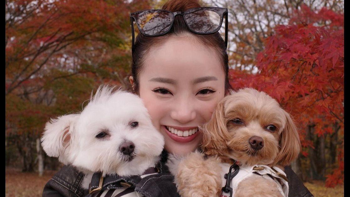 「なんでそうなった？」中町綾 美ウエスト全開の“秋コーデ”で愛犬と紅葉を堪能するも「つまらなそう」なリアクションに「爆笑」の声