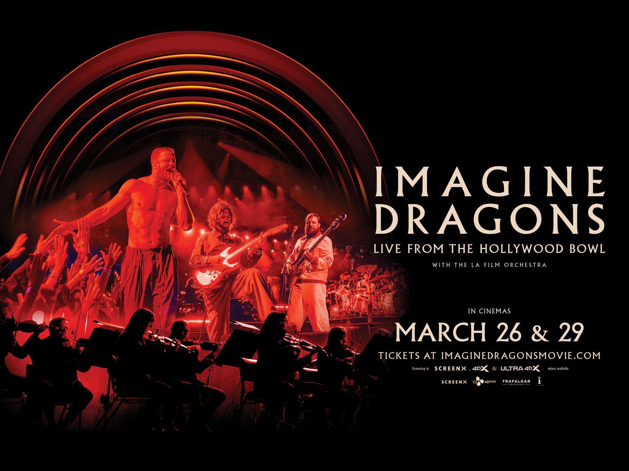 イマジン・ドラゴンズ ライブ映画『IMAGINE DRAGONS: LIVE FROM THE HOLLYWOOD BOWL』が日本で劇場公開が決定しました。